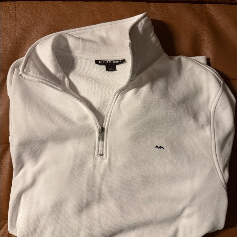 Michael Kors Zip-Up White Men's Sweater